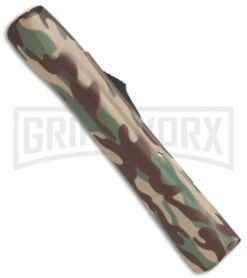 AKC Concord Camo Rubber OTF Automatic Knife - Gold Plain -Akc Sales Store AKC Concord OTF Camo Rubber Gold BHQ 72046 jr side large