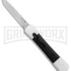 AKC Concord White/Black OTF Automatic Knife - Tanto Satin Plain -Akc Sales Store AKC Concord Tanto White Black Satin BHQ 90286 er large