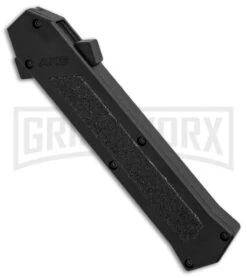 AKC F-16 Black D/A OTF Automatic Knife - Dagger Satin Plain -Akc Sales Store AKC F 16 Black DA Dagger Satin Plain GX 30994 er spine large