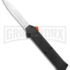 AKC F-16 Black D/A OTF Automatic Knife + Orange Button - Bayo Satin Plain -Akc Sales Store AKC F 16 DA Bayo OTF Auto Black Orange Button Satin BHQ 102935 jr large