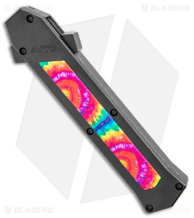 AKC F-16 D/A Bayonet OTF Automatic Knife Tie Dye (3.3" Satin) 4 AKC F-16 D/A Bayonet OTF Automatic Knife Tie Dye (3.3" Satin) - Image 2