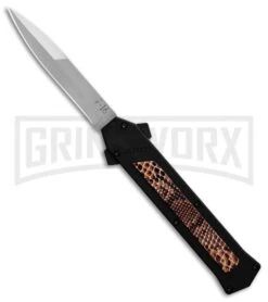 AKC F-16 Snake Skin D/A OTF Automatic Knife - Bayo Satin Plain