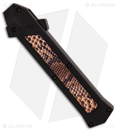 AKC F-16 D/A Bayonet OTF Automatic Knife Snake Skin (3.3" Satin) 4 AKC F-16 D/A Bayonet OTF Automatic Knife Snake Skin (3.3" Satin) - Image 2