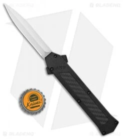 AKC F-16 D/A Dagger OTF Automatic Knife Black Carbon Fiber (3.3" Satin) -Akc Sales Store AKC F 16 DA Dagger OTF Auto Black CF Satin BHQ 102235 jr bottlecap