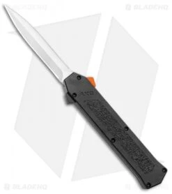 AKC F-16 D/A Dagger OTF Automatic Knife Black W/ Orange Button (3.3" Satin)