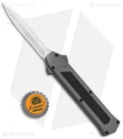 AKC F-16 D/A Dagger OTF Automatic Knife Gray (3.3" Satin) -Akc Sales Store AKC F 16 DA Dagger OTF Auto Gray Satin BHQ 92691 jr bottlecap