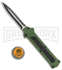 AKC F-16 Green D/A Dagger OTF Automatic Knife - Dagger Two Tone Plain -Akc Sales Store AKC F 16 DA Dagger OTF Auto Green TT BHQ 115400 jr bottlecap large