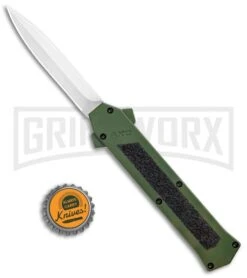 AKC F-16 OD Green D/A OTF Automatic Knife - Dagger Satin Plain -Akc Sales Store AKC F 16 DA Dagger OTF Auto OD Green Satin BHQ 95347 jr bottlecap large