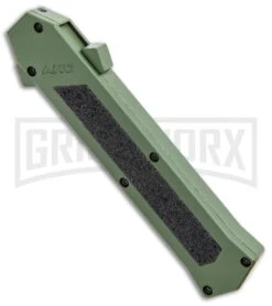 AKC F-16 OD Green D/A OTF Automatic Knife - Dagger Satin Plain -Akc Sales Store AKC F 16 DA Dagger OTF Auto OD Green Satin BHQ 95347 jr spine large