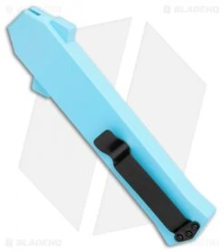 AKC F-16 D/A Dagger OTF Automatic Knife Teal (3.3" Two Tone) -Akc Sales Store AKC F 16 DA Dagger OTF Auto Teal TT BHQ 109160 jr side