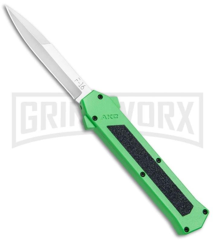 AKC F-16 Green D/A OTF Automatic Knife - Bayo Satin Plain 3 AKC F-16 Green D/A OTF Automatic Knife - Bayo Satin Plain