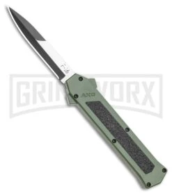 AKC F-16 OD Green D/A OTF Automatic Knife - Bayo Two TonePlain