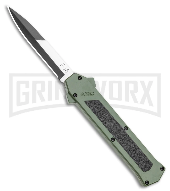 AKC F-16 OD Green D/A OTF Automatic Knife - Bayo Two TonePlain 3 AKC F-16 OD Green D/A OTF Automatic Knife - Bayo Two TonePlain