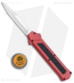 AKC F-16 D/A Bayonet OTF Automatic Knife Red (3.3" Satin) -Akc Sales Store AKC F 16 Red DA OTF Bayo Satin Plain BP 23854 jr bottlecap