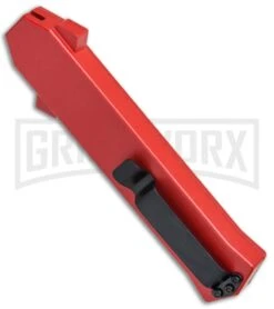 AKC F-16 Red D/A OTF Automatic Knife - Bayo Satin Plain -Akc Sales Store AKC F 16 Red DA OTF Bayo Satin Plain BP 23854 jr side large