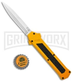 AKC F-16 Yellow D/A OTF Automatic Knife - Bayonet Satin Plain 9 AKC F-16 Yellow D/A OTF Automatic Knife - Bayonet Satin Plain -Akc Sales Store AKC F 16 Yellow DA OTF Auto Bayo Satin GX 37617 jr bottlecap large