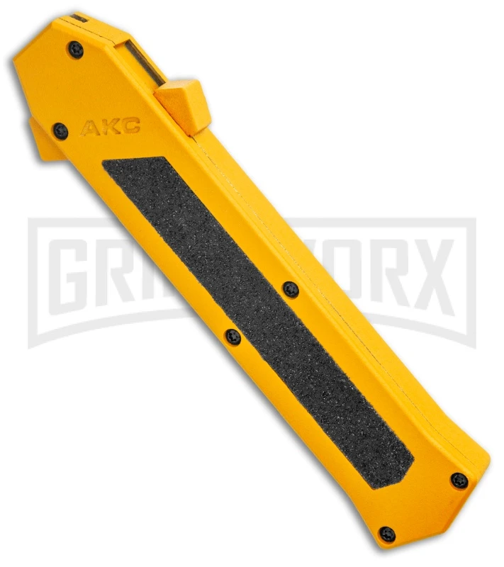 AKC F-16 Yellow D/A OTF Automatic Knife - Bayonet Satin Plain 4 AKC F-16 Yellow D/A OTF Automatic Knife - Bayonet Satin Plain - Image 2