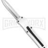 AKC F-20 White D/A OTF Automatic Knife - Spear Point Satin Plain -Akc Sales Store AKC F 20 D A Spear Point OTF AK White Aluminium 3in Satin BHQ 158200 td large