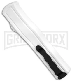 AKC F-20 White D/A OTF Automatic Knife - Spear Point Satin Plain -Akc Sales Store AKC F 20 D A Spear Point OTF AK White Aluminium 3in Satin BHQ 158200 td siDe large