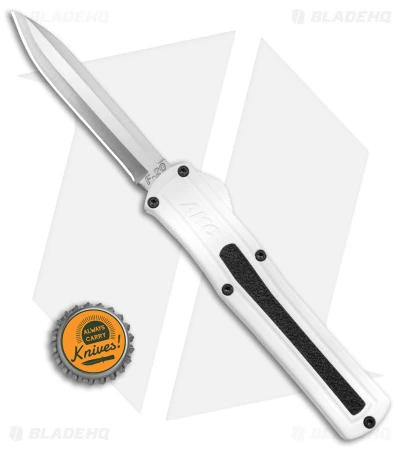 AKC F-20 D/A Spear Point OTF Automatic Knife White Aluminum (3.6" Satin) 6 AKC F-20 D/A Spear Point OTF Automatic Knife White Aluminum (3.6" Satin) - Image 4