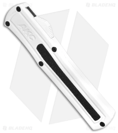 AKC F-20 D/A Spear Point OTF Automatic Knife White Aluminum (3.6" Satin) 4 AKC F-20 D/A Spear Point OTF Automatic Knife White Aluminum (3.6" Satin) - Image 2