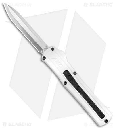 AKC F-20 D/A Spear Point OTF Automatic Knife White Aluminum (3.6" Satin) 3 AKC F-20 D/A Spear Point OTF Automatic Knife White Aluminum (3.6" Satin)