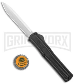 AKC F-20 Black CF D/A OTF Automatic Knife - Spear Point Satin Plain -Akc Sales Store AKC F 20 DA Dagger OTF Auto Black CF Satin BHQ 140496 jr bottlecap large