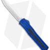 AKC F-20 D/A Spear Point OTF Automatic Knife Blue Aluminum (3.6" Satin) -Akc Sales Store AKC F 20 DA Dagger OTF Auto Blue Satin BHQ 140833 jr