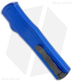 AKC F-20 D/A Dagger OTF Automatic Knife Blue Aluminum (3.6" Satin) -Akc Sales Store AKC F 20 DA Dagger OTF Auto Blue Satin BHQ 141098 jr side 2