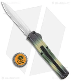 AKC F-20 D/A Dagger OTF Automatic Knife Green Camo Aluminum (3.6" Satin) -Akc Sales Store AKC F 20 DA Dagger OTF Auto Camo Satin BHQ 140488 jr bottlecap