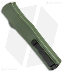 AKC F-20 D/A Dagger OTF Automatic Knife OD Green Aluminum (3.55" Black) -Akc Sales Store AKC F 20 DA Dagger OTF Auto OD Green Black BHQ 146285 jr side