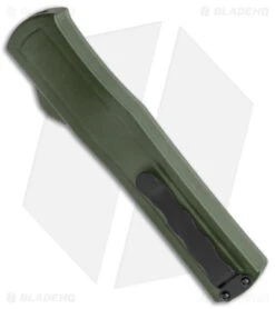 AKC F-20 D/A OTF Automatic Knife OD Green Aluminum (3.6" Satin) -Akc Sales Store AKC F 20 DA Dagger OTF Auto OD Green Satin BHQ 140493 jr side