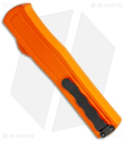 AKC F-20 D/A Drop Point OTF Automatic Knife Orange Aluminum (3.6" Satin) -Akc Sales Store AKC F 20 DA Dagger OTF Auto Orange Satin BHQ 140491 jr side
