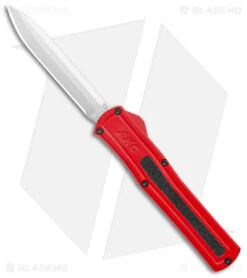 AKC F-20 D/A Dagger OTF Automatic Knife Red Aluminum (3.6" Satin)