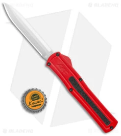AKC F-20 D/A Dagger OTF Automatic Knife Red Aluminum (3.6" Satin) -Akc Sales Store AKC F 20 DA Dagger OTF Auto Red Satin BHQ 140483 jr bottlecap