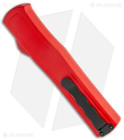 AKC F-20 D/A Dagger OTF Automatic Knife Red Aluminum (3.6" Satin) -Akc Sales Store AKC F 20 DA Dagger OTF Auto Red Satin BHQ 140483 jr side