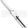 AKC F-20 White D/A OTF Automatic Knife - Dagger Satin Plain -Akc Sales Store AKC F 20 DA Dagger OTF Auto White Satin BHQ 141065 jr 2 large