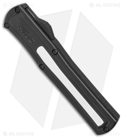 AKC F-20 D/A Dagger OTF Automatic Knife Black W/ White Inlay (3.5" Satin) 4 AKC F-20 D/A Dagger OTF Automatic Knife Black W/ White Inlay (3.5" Satin) - Image 2