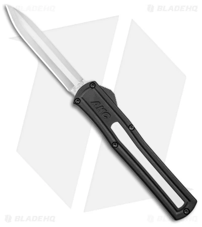 AKC F-20 D/A Dagger OTF Automatic Knife Black W/ White Inlay (3.5" Satin) 3 AKC F-20 D/A Dagger OTF Automatic Knife Black W/ White Inlay (3.5" Satin)