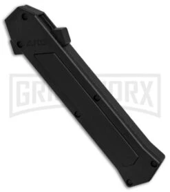 AKC F-16 Black Inlay D/A OTF Automatic Knife - Bayo Satin Plain -Akc Sales Store AKC F16 DA Bayonet Black Inlay satin BHQ 79503 er spine large