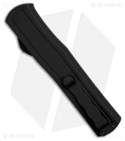 AKC F-20 D/A Dagger OTF Automatic Knife Black Aluminum (3.6" Two Tone) -Akc Sales Store AKC F20 DA Dagger OTF AK Black Alum 3in Two Tone BHQ 178763 td side