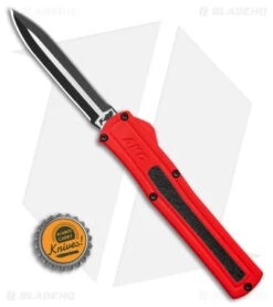 AKC F-20 D/A Dagger OTF Automatic Knife Dark Red Aluminum (3.6" Two Tone) -Akc Sales Store AKC F20 DA Dagger OTF AK Red Alum 3in Two Tone BHQ 178590 td size