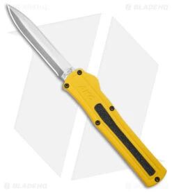 AKC F-20 D/A Drop Point OTF Automatic Knife Yellow (3.6" Satin)