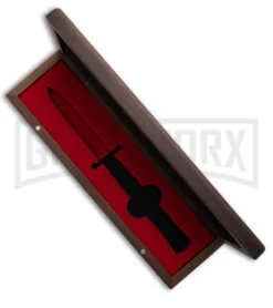 AKC 9" Italian Stiletto Swinguard Ebony Auto Knife W/ Case - Bayonet -Akc Sales Store AKC Fancy Box side large