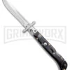 Italian Style 9" Roma Black Marbled Pearlex Auto Swinguard - Polished Plain -Akc Sales Store AKC Italian Style 9in Roma DP Auto Swinguard Black Marble Polished BHQ 175964 jr large