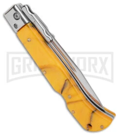 Italian Style 9" Roma Yellow Pearlex Automatic Swinguard - Polished Plain -Akc Sales Store AKC Italian Style 9in Roma DP Auto Swinguard Yellow Pearlex Polished BHQ 175957 jr side large