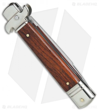 AKC Leverletto 7.75" Lever Lock Auto Italian Knife Cocobolo (3.2" Satin Flat) 4 AKC Leverletto 7.75" Lever Lock Auto Italian Knife Cocobolo (3.2" Satin Flat) - Image 2
