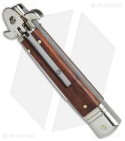 AKC Leverletto 7.75" Lever Lock Auto Italian Knife Cocobolo (3.2" Satin Flat) 8 AKC Leverletto 7.75" Lever Lock Auto Italian Knife Cocobolo (3.2" Satin Flat) -Akc Sales Store AKC Leverletto 7 75in cocobolo satin flat BHQ 75617 er spine