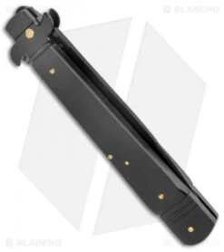 AKC Leverletto 9" Lever Lock Automatic Italian Knife Black (4" Black Flat) 8 AKC Leverletto 9" Lever Lock Automatic Italian Knife Black (4" Black Flat) -Akc Sales Store AKC Leverletto 9in LL Auto Italian Black Black BHQ 50877 jr side