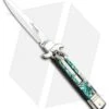 AKC Leverletto 7.75" Automatic Italian Stiletto Abalone (3.25" Satin Bayo) -Akc Sales Store AKC Leverletto Abalone Auto Bayo BHQ 92874 jr